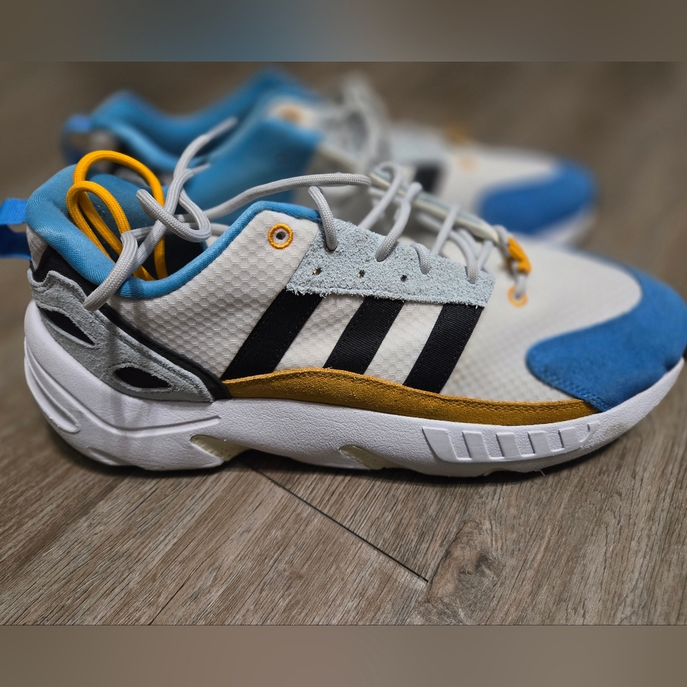 Adidas Mens Athletic Gold, Blue and white Sneakers